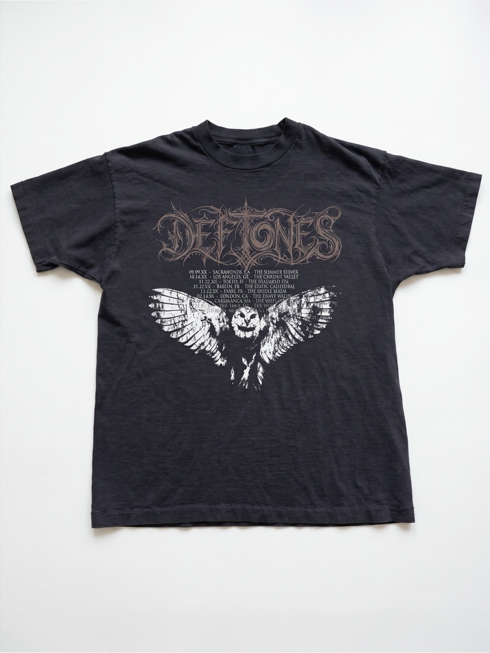 Deftones Flying Owl Tour Dates Alternative Metal Black T-Shirt